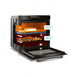 Split & Cook: le four peut être divisé en 2 parties avec une différence de température de max. 80°C
