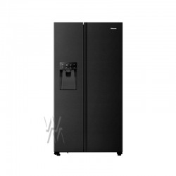 HISENSE Réfrigérateur Frigo Americain 2 portes + 2 tiroirs inox